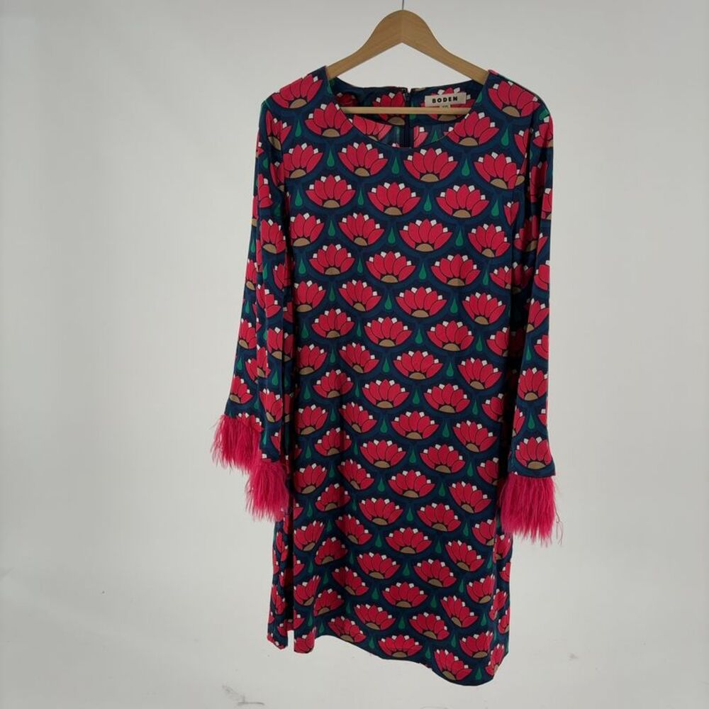 Boden Feather Cuffs Maxi Dress